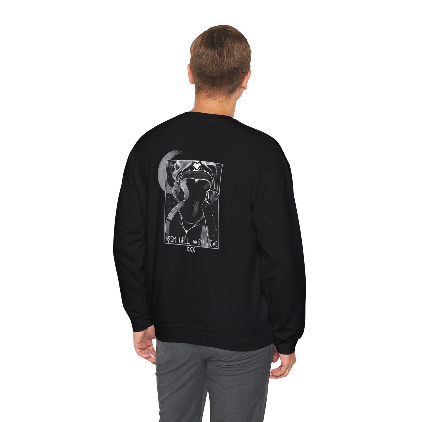 'From hell with love' - Graphic Crewneck Sweatshirt