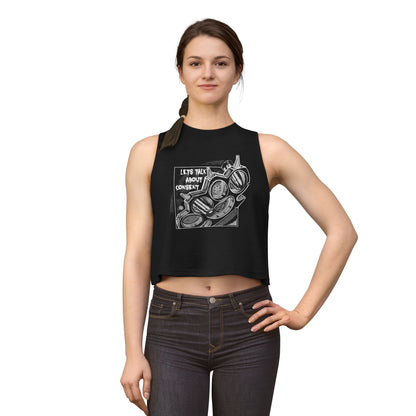 'Let's talk about consent' - Graphic Crop Vest
