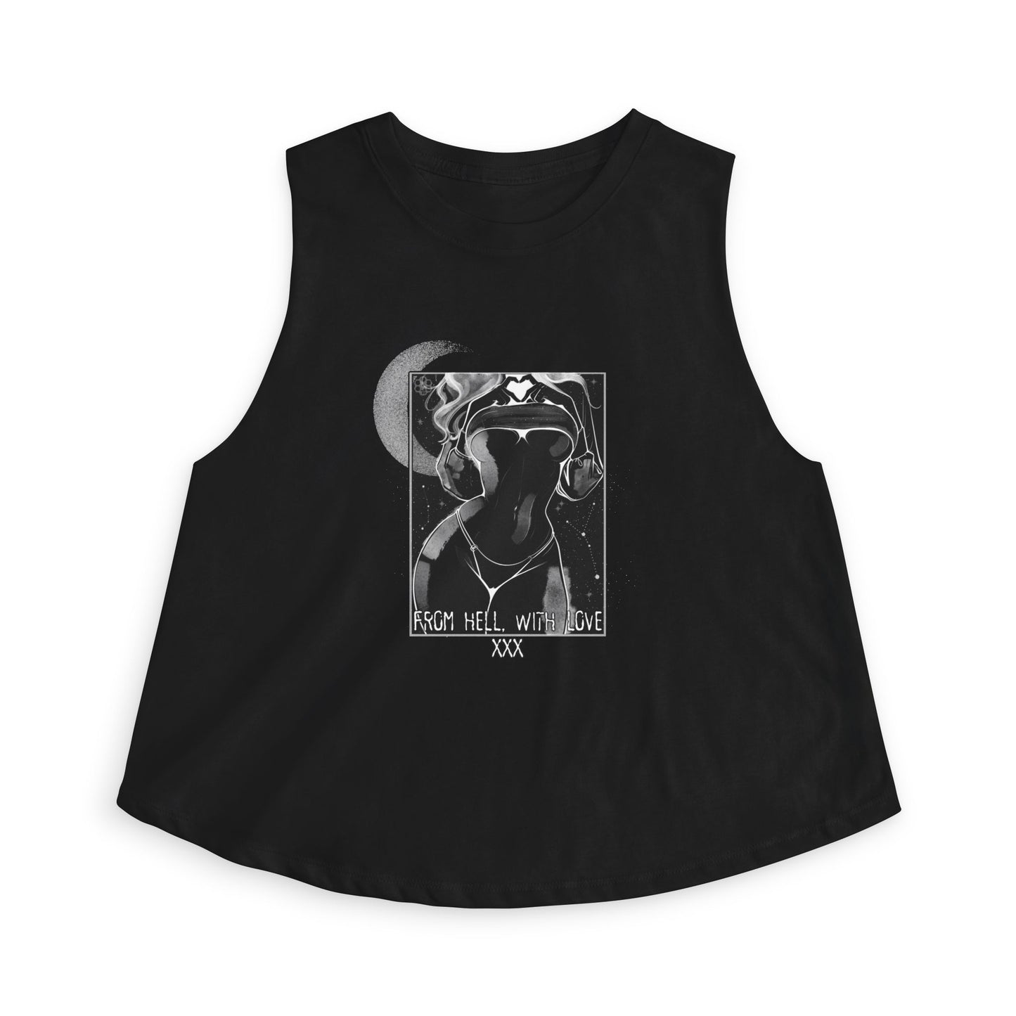 'From Hell With Love' - Graphic Crop Vest